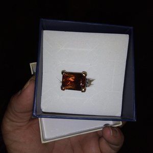 Orange sapphire ring